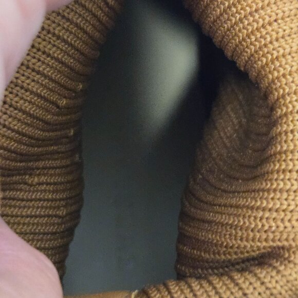 Everlane Women's Size 8 The Glove Sock Boots Toffee Brown Ribbed Knit Block Heel - Picture 8 of 11